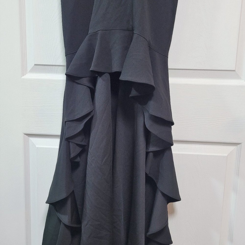 XSCAPE High-Low Ruffled V-Neck Flounce Dress Gown/ - Picture 6 of 11